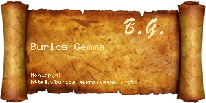 Burics Gemma névjegykártya